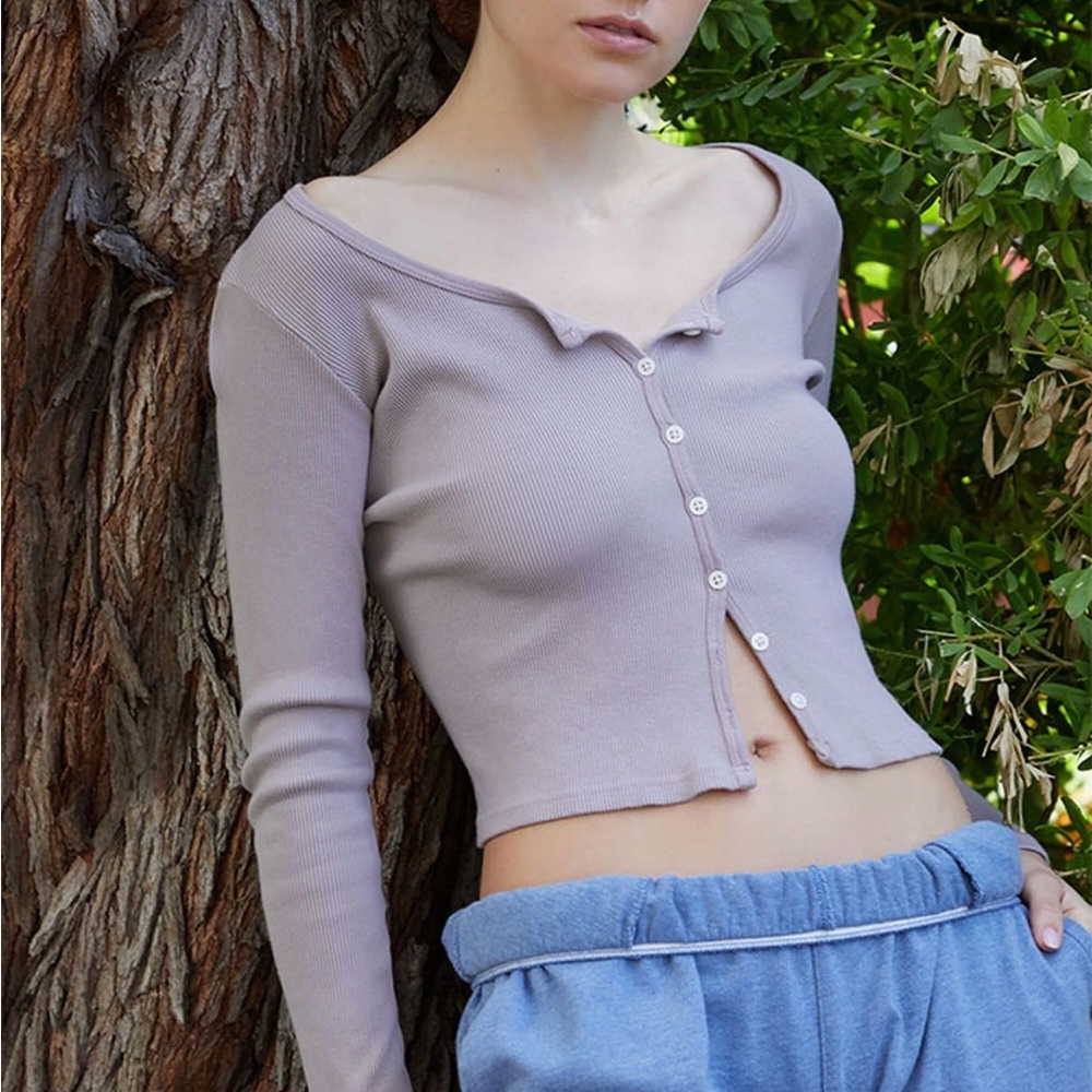 Brandy Melville Blush Pink Button Down Long Sleeve